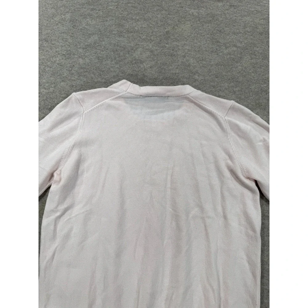Zara Sweater Womens Small Pink Crew Neck Knitted Short Sleeve Casual Pullover